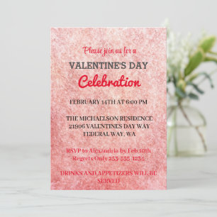 Pink Romantic Valentine's Day Love Party  Invitati Invitation