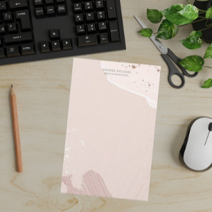 Pink Romantic Watercolor Stationery Paper