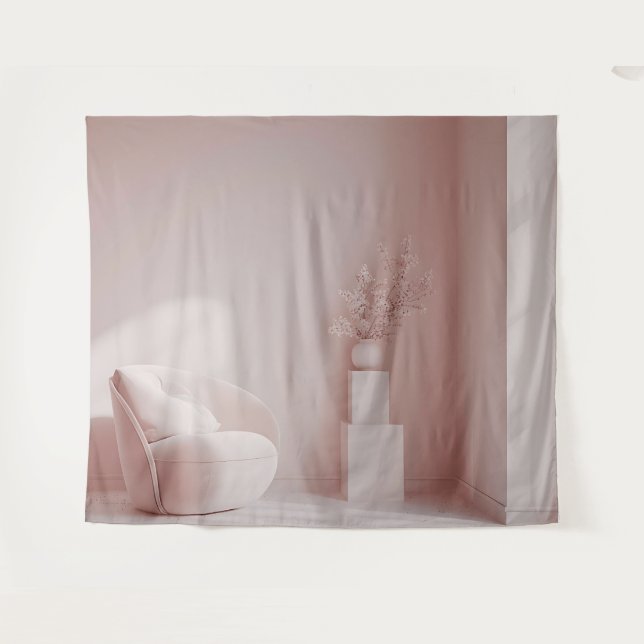 Pink Room Modern Interior Backdrop Tapestry (Front (Horizontal))