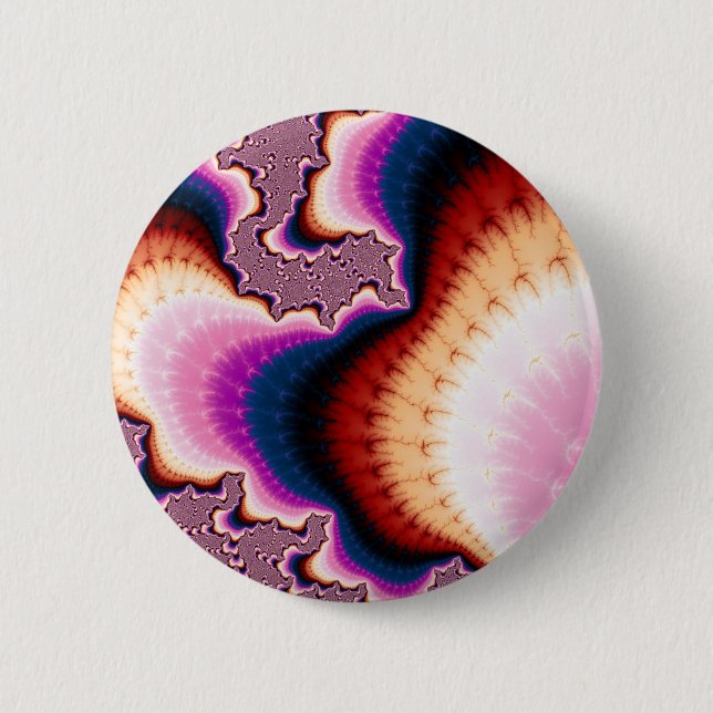 Pink Roots - Fractal Button (Front)