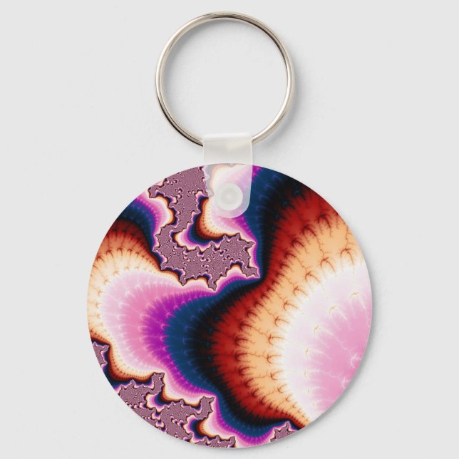 Pink Roots - Fractal Keychain (Front)