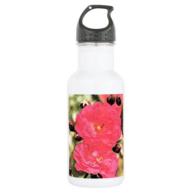 Pink Rose 532 Ml Water Bottle (Front)