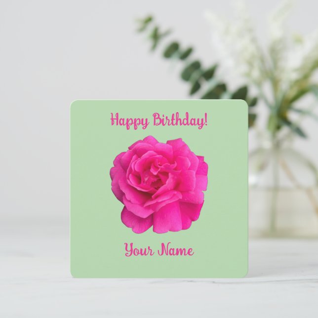 Pink Rose #6 Card (Standing Front)