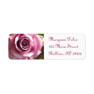 Pink Rose Address Label Return Address Label