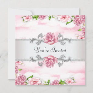 Pink Rose All Occasion Party Invitation