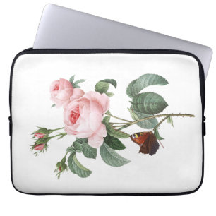 Pink Rose and Butterfly Laptop Sleeve