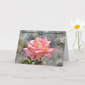 Pink Rose Art Bible Verse Thinking of You Faith Card