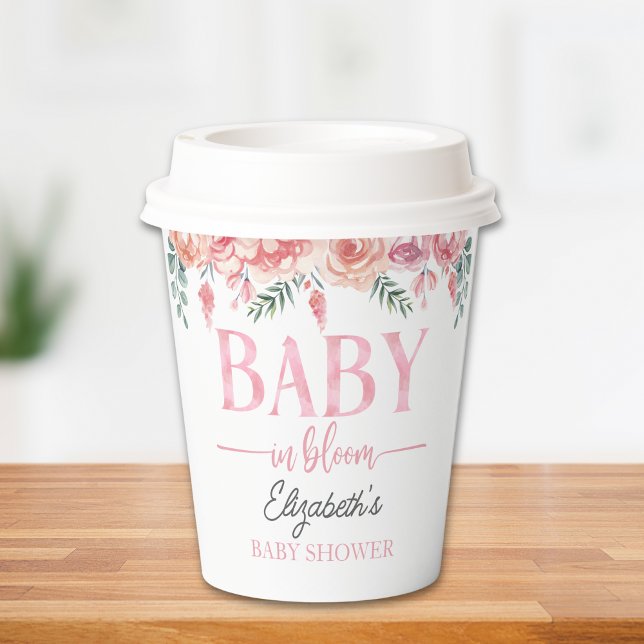 Pink Rose Baby Shower – Baby in Bloom Paper Cups (Creator Uploaded)