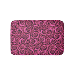 Pink rose bath mat