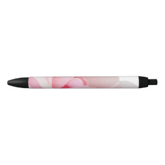 Pink rose black ink pen