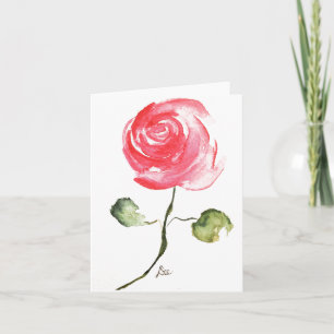 Pink Rose Blank Card