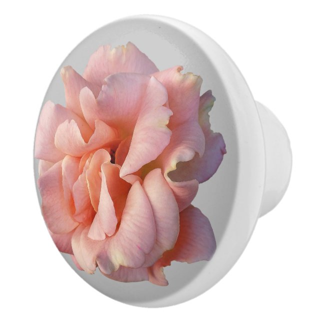 pink rose bloom ceramic knob (Right)