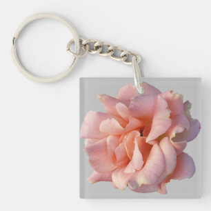 pink rose bloom key ring