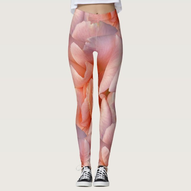 pink rose bloom leggings (Front)