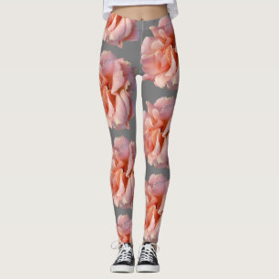 pink rose bloom leggings