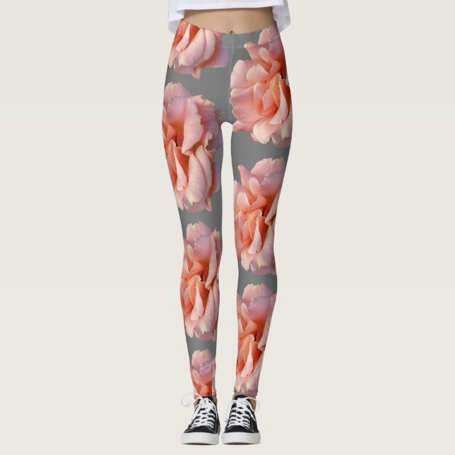 pink rose bloom leggings (Front)