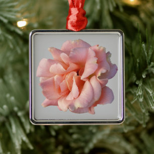 pink rose bloom metal ornament
