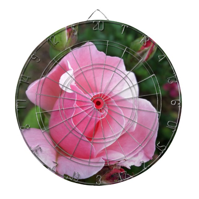 pink rose blooming dartboard (Front)