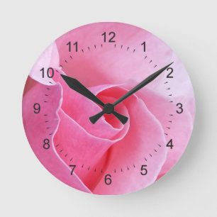 pink rose blooming round clock