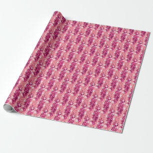 Pink rose blossoms: seamless background. wrapping paper
