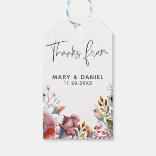Pink Rose Blush Floral Thank you Gift Tags