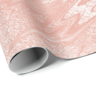 Pink Rose Blush Powder Marble Molten Pastel VIP Wrapping Paper