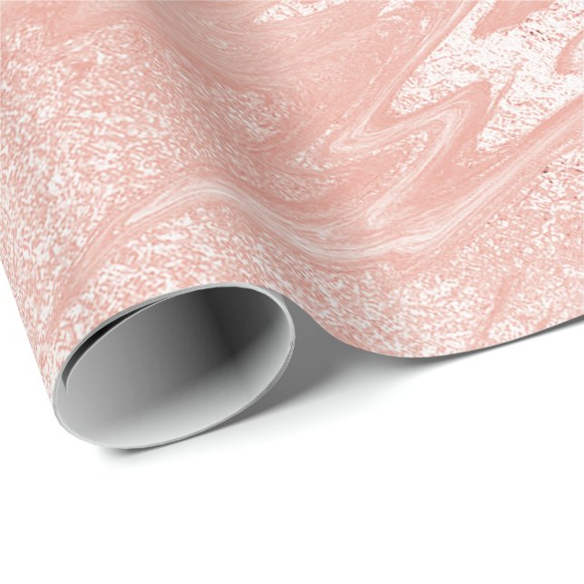 Pink Rose Blush Powder Marble Molten Pastel VIP Wrapping Paper (Roll Corner)