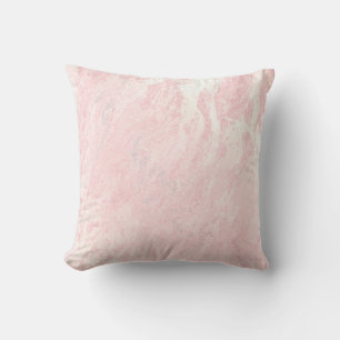 Pink Rose Blush Powder Pastel Glam Marble White Cushion