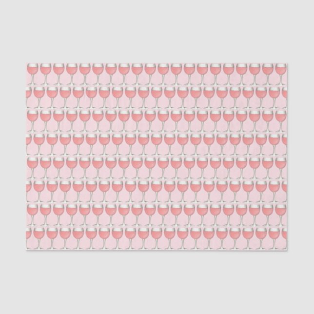 Pink Rosé Blush Wine Glass Winery Bridal Shower Tissue Paper (Front)