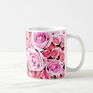 Pink rose bouquet coffee mug