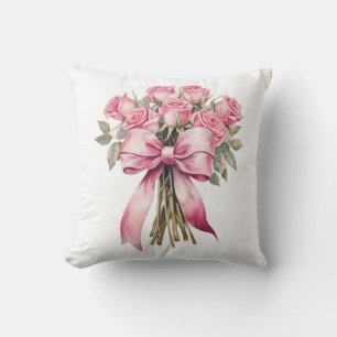 Pink Rose Bouquet – Elegant Floral Home Decor Cushion