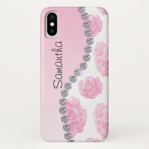 Pink Rose Bouquets and Diamonds Case-Mate iPhone Case