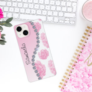 Pink Rose Bouquets and Diamonds iPhone 13 Pro Max Case