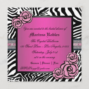 Pink Rose Bridal Shower Invitation