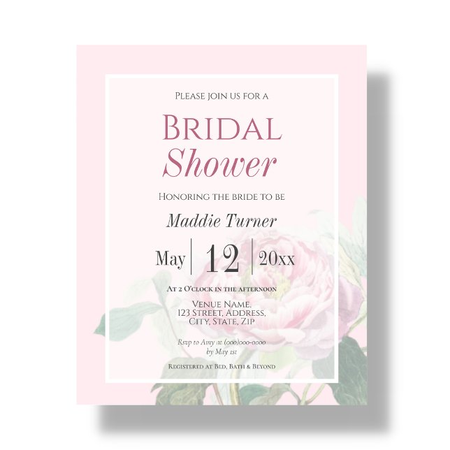 Pink Rose | Bridal Shower Invitation (Creator Uploaded)