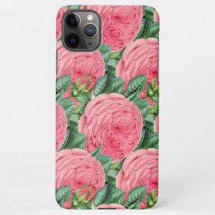Pink Rose Bud Botanical Design  iPhone 11Pro Max Case