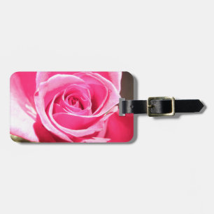 Pink Rose Bud Flower Floral Photo Luggage Tag