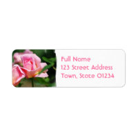 Pink Rose Bud Mailing Labels