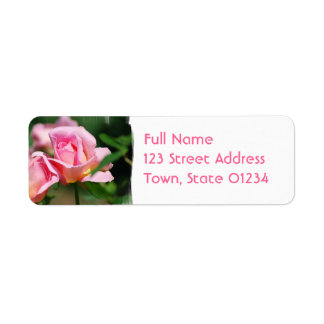 Pink Rose Bud Mailing Labels