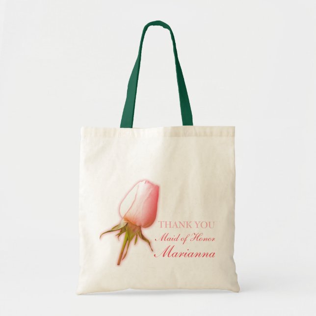 Pink rose bud wedding maid of honour bag (Front)