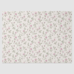 Pink Rose Buds Ivory Shabby Gift Wrap Tissue Paper
