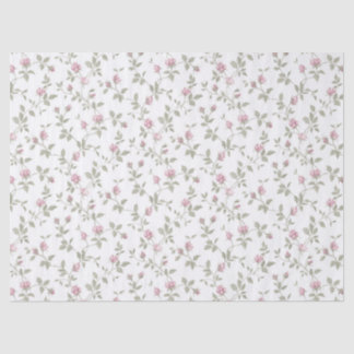 Pink Rose Buds Shabby Gift Wrap Tissue Paper