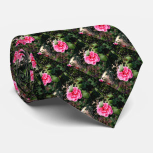 Pink Rose Bush With Rose Buds, Tie