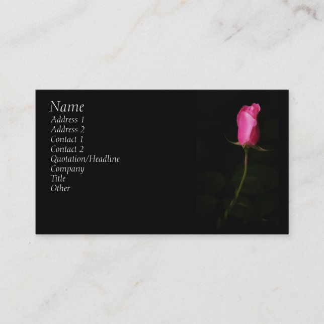 Pink Rose Business Card (Front)