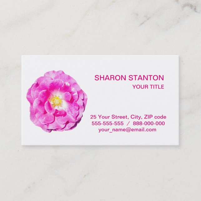 Pink rose business card (Front)