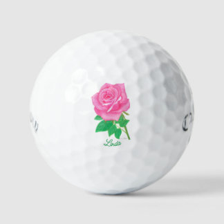 Pink Rose Callaway Supersoft Golf Balls With Text
