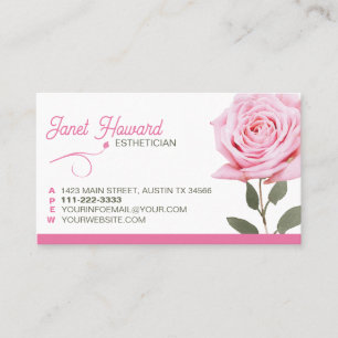 Pink Rose Calling Card