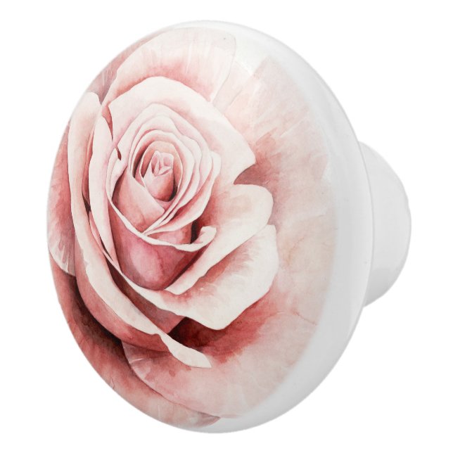 Pink Rose Ceramic Knob (Right)