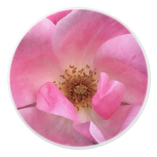 Pink Rose Ceramic Knob