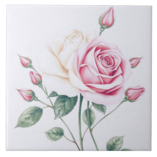 Pink Rose Ceramic Tile